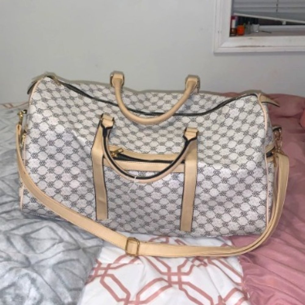 Travel Beige Duffle Bag